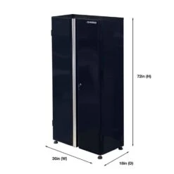 Husky Metal System 36 In. W X 73 In. H X 19 In. D 22-Gauge 3-Shelf Steel Freestanding Cabinet In Black