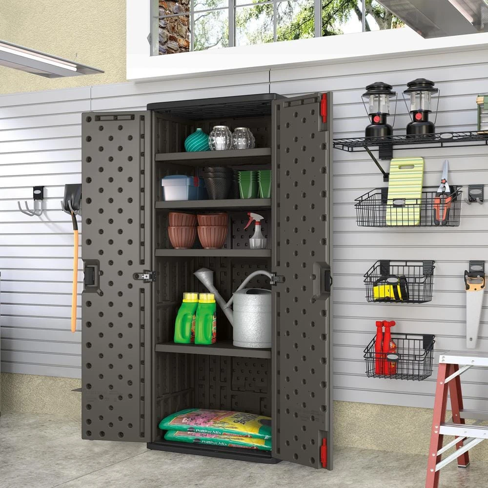 Husky 30 In. X 72 In. X 20.25 In. Freestanding Cabinet In Black 4 Husky 30 In. X 72 In. X 20.25 In. Freestanding Cabinet In Black - Image 2