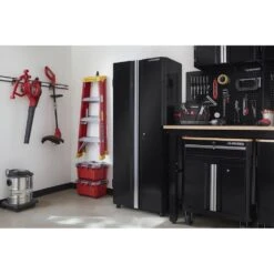 Husky Ready-to-Assemble 24-Gauge Steel Freestanding Garage Cabinet In Black (36.6 In. W X 72 In. H X 18.3 In. D) -Husky Tools Shop black husky free standing cabinets g3602t us 1d 1000