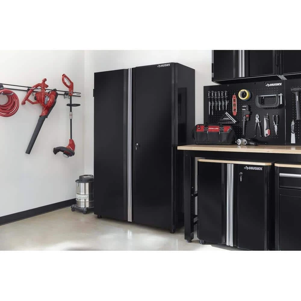 Husky Ready-to-Assemble 24-Gauge Steel Freestanding Garage Cabinet In Black (48 In. W X 72 In. H X 18.3 In. D) 5 Husky Ready-to-Assemble 24-Gauge Steel Freestanding Garage Cabinet In Black (48 In. W X 72 In. H X 18.3 In. D) - Image 3