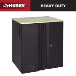 Husky Heavy Duty28 In. W X 32 In. H X 21.5 In. DWelded 20-Gauge Steel 2-Door Garage Base Freestanding Cabinet In Black