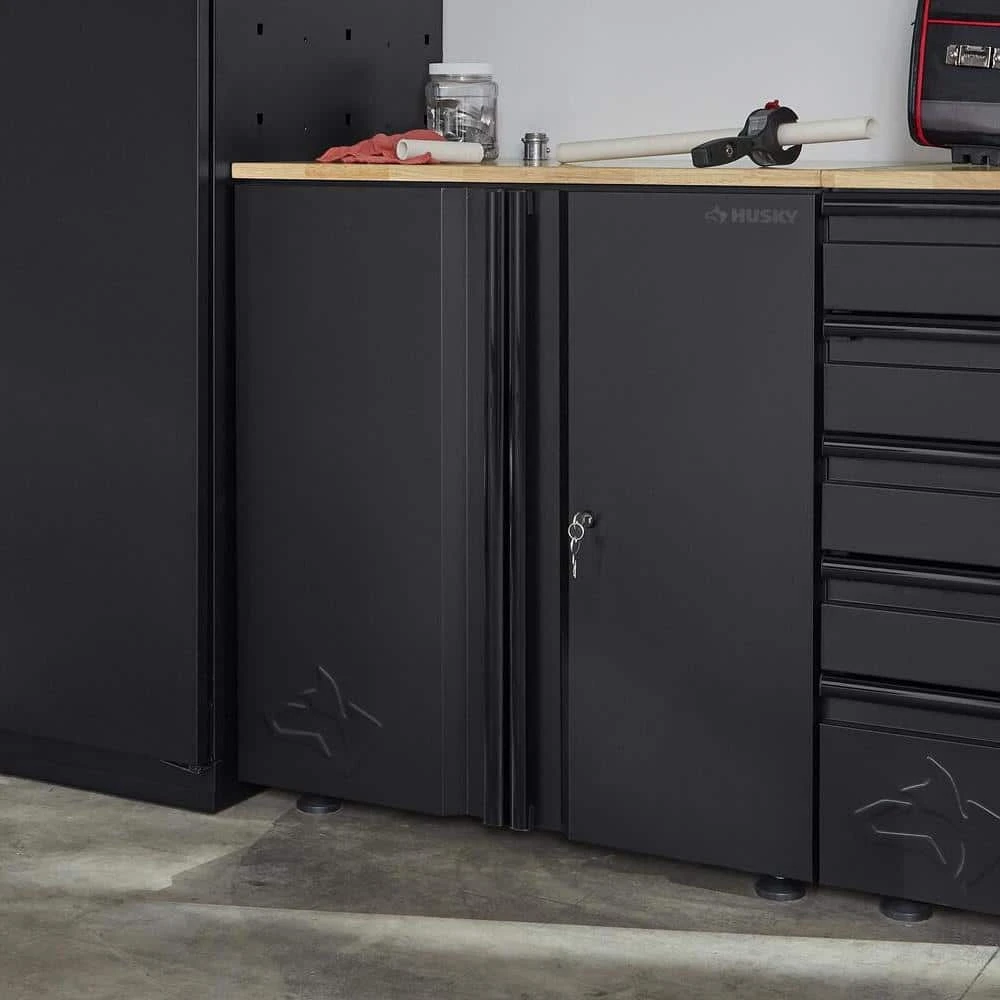 Husky Extra Wide Heavy Duty Welded 20-Gauge Steel 2-Door Garage Base Cabinet In Black (32 In. W X 33 In. H X 21.5 In. D) 5 Husky Extra Wide Heavy Duty Welded 20-Gauge Steel 2-Door Garage Base Cabinet In Black (32 In. W X 33 In. H X 21.5 In. D) - Image 3