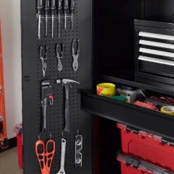 Husky Heavy Duty Welded 20-Gauge Steel Freestanding Garage Cabinet In Black (36 In. W X 81 In. H X 24 In. D) 13 Husky Heavy Duty Welded 20-Gauge Steel Freestanding Garage Cabinet In Black (36 In. W X 81 In. H X 24 In. D) -Husky Tools Shop black husky free standing cabinets htc1000008 1d 1000