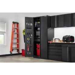 Husky Heavy Duty Welded 20-Gauge Steel Freestanding Garage Cabinet In Black (36 In. W X 81 In. H X 24 In. D) 19 Husky Heavy Duty Welded 20-Gauge Steel Freestanding Garage Cabinet In Black (36 In. W X 81 In. H X 24 In. D) -Husky Tools Shop black husky free standing cabinets htc1000008 31 1000