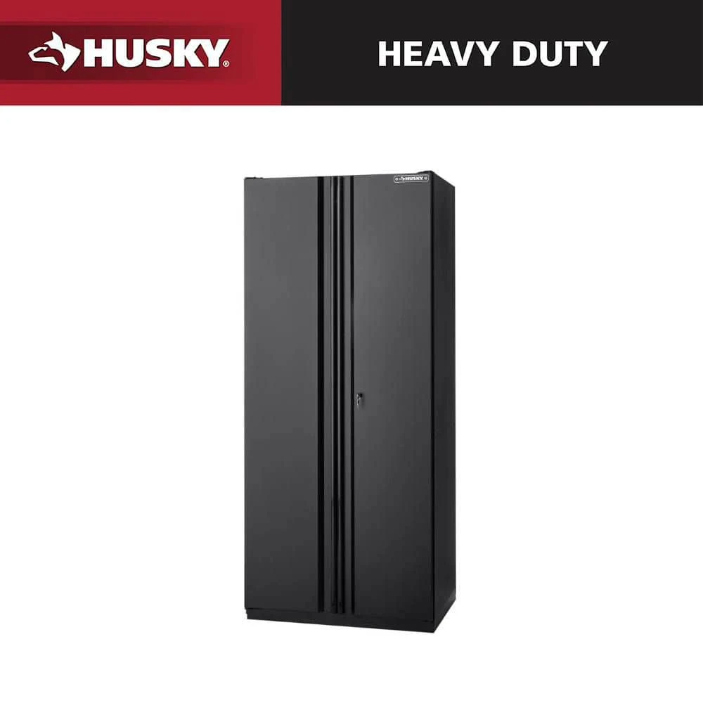Husky Heavy Duty Welded 20-Gauge Steel Freestanding Garage Cabinet In Black (36 In. W X 81 In. H X 24 In. D) 3 Husky Heavy Duty Welded 20-Gauge Steel Freestanding Garage Cabinet In Black (36 In. W X 81 In. H X 24 In. D)