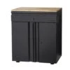 Husky Heavy Duty Welded 20-Gauge Steel 1-Drawer 2-Door Garage Base Cabinet In Black (28 In. W X 32 In. H X 21.5 In. D) 1 Husky Heavy Duty Welded 20-Gauge Steel 1-Drawer 2-Door Garage Base Cabinet In Black (28 In. W X 32 In. H X 21.5 In. D) -Husky Tools Shop black husky free standing cabinets htc1000009 64 1000
