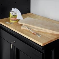 Husky Extra Wide Heavy Duty Welded 20-Gauge Steel 1-Drawer 2-Door Garage Cabinet In Black (32 In. W X 33 In. H X 21.5 In. D) -Husky Tools Shop black husky free standing cabinets htc1000009 ex 1f 1000