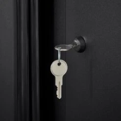 Husky Extra Wide Heavy Duty Welded 20-Gauge Steel 1-Drawer 2-Door Garage Cabinet In Black (32 In. W X 33 In. H X 21.5 In. D) -Husky Tools Shop black husky free standing cabinets htc1000009 ex 4f 1000