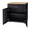 Husky Extra Wide Heavy Duty Welded 20-Gauge Steel 1-Drawer 2-Door Garage Cabinet In Black (32 In. W X 33 In. H X 21.5 In. D) 1 Husky Extra Wide Heavy Duty Welded 20-Gauge Steel 1-Drawer 2-Door Garage Cabinet In Black (32 In. W X 33 In. H X 21.5 In. D) -Husky Tools Shop black husky free standing cabinets htc1000009 ex 64 1000