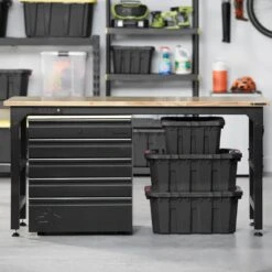 Husky Heavy Duty 18-Gauge Steel 5-Drawer Black Garage Base Cabinet -Husky Tools Shop black husky free standing cabinets htc100007 1f 1000