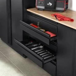 Husky Heavy Duty 18-Gauge Steel 5-Drawer Black Garage Base Cabinet -Husky Tools Shop black husky free standing cabinets htc100007 31 1000