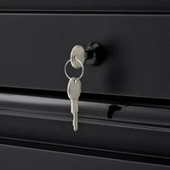 Husky 32 In. W X 33 In. H X 21.5 In. D Extra Wide Heavy Duty Welded Gauge Steel 5-Drawer Garage Freestanding Cabinet In Black -Husky Tools Shop black husky free standing cabinets htc100007 ex 4f 1000