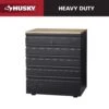 Husky Extra Wide Heavy Duty Welded 18-Gauge Steel 5-Drawer Garage Base Cabinet In Black (32 In. W X 33 In. H X 21.5 In. D) -Husky Tools Shop black husky free standing cabinets htc100007 ex 64 1000 1