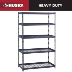 Husky 5-Shelf Metal Heavy-Duty Adjustable Garage Storage Shelving Unit In Black (48 In. W X 78 In. H X 24 In. D)
