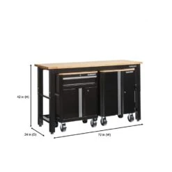 Husky 3-Piece Ready-to-Assemble Steel Garage Storage System In Black (72 In. W X 42 In. H X 24 In. D) -Husky Tools Shop black husky garage storage systems g07205st1 us 1d 1000