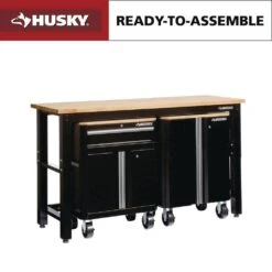 Husky 3-Piece Ready-to-Assemble Steel Garage Storage System In Black (72 In. W X 42 In. H X 24 In. D)