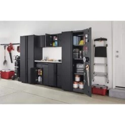 Husky 7-Piece Regular Duty Welded Steel Garage Storage System In Black (109 In. W X 75 In. H X 19.6 In. D) -Husky Tools Shop black husky garage storage systems gs10807 1dss a0 1000