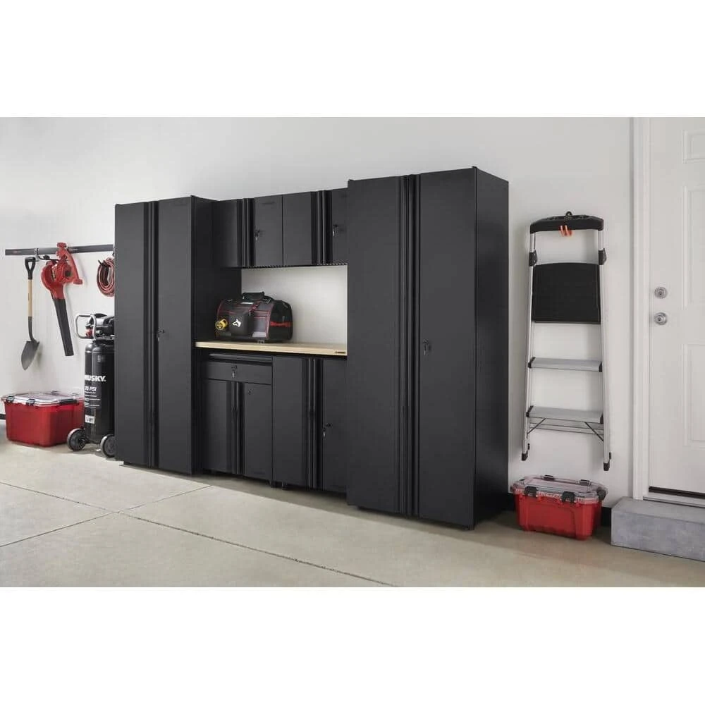 Husky 7-Piece Regular Duty Welded Steel Garage Storage System In Black 4 Husky 7-Piece Regular Duty Welded Steel Garage Storage System In Black - Image 2