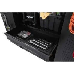 Husky 3-Piece Heavy Duty Welded Steel Garage Storage System In Black (64 In. W X 81 In. H X 24 In. D) -Husky Tools Shop black husky garage storage systems htc310110 c3 1000