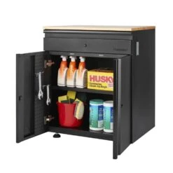 Husky 3-Piece Heavy Duty Welded Steel Garage Storage System In Black (64 In. W X 81 In. H X 24 In. D) -Husky Tools Shop black husky garage storage systems htc310110 fa 1000