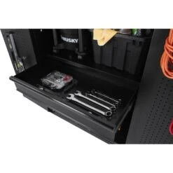 Husky 4-Piece Heavy Duty Welded Steel Garage Storage System In Black (92 In. W X 81 In. H X 24 In. D) -Husky Tools Shop black husky garage storage systems htc411020 c3 1000