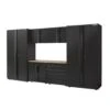 Husky 6-Piece Extra Wide Heavy Duty Welded Steel Garage Storage System In Black (148 In. W X 82 In. H X 24 In. D) -Husky Tools Shop black husky garage storage systems htc621120 ex 64 1000