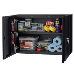 Husky 8-Piece Extra Wide Heavy Duty Welded Steel Garage Storage System In Black (180in. W X 82 In. H X 24 In. D) -Husky Tools Shop black husky garage storage systems htc820130 ex fa 1000