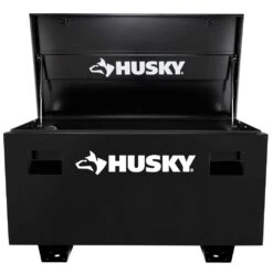 Husky Tool Storage 48 In. W Black Steel Job Site Toolbox -Husky Tools Shop black husky jobsite boxes h48jsb 1f 1000