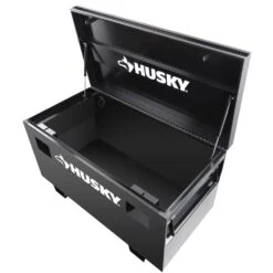 Husky Tool Storage 48 In. W Black Steel Job Site Toolbox -Husky Tools Shop black husky jobsite boxes h48jsb 4f 1000