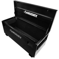 Husky Tool Storage 60 In. W Black Steel Job Site Toolbox -Husky Tools Shop black husky jobsite boxes h60jsb 4f 1000