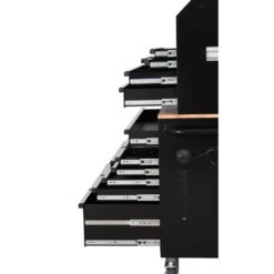 Husky Modular Tool Storage 52 In. W Standard Duty Black Mobile Workbench Cabinet With 8-Drawer Top Tool Chest -Husky Tools Shop black husky mobile workbenches h52modsuite1 1f 1000