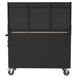 Husky Modular Tool Storage 52 In. W Standard Duty Black Mobile Workbench Cabinet With Pegboard -Husky Tools Shop black husky mobile workbenches h52modsuite2 1f 1000