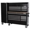Husky Modular Tool Storage 72 In. W Standard Duty Black Mobile Workbench With 8-Drawer Top Tool Chest And 20 In. Side Locker -Husky Tools Shop black husky mobile workbenches h52modsuite3 64 1000