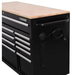 Husky Modular Tool Storage 52 In. W X 20 In. D Standard Duty Black Mobile Workbench Cabinet -Husky Tools Shop black husky mobile workbenches h52mwc10mod 76 1000