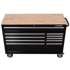 Husky Modular Tool Storage 52 In. W X 20 In. D Standard Duty Black Mobile Workbench Cabinet -Husky Tools Shop black husky mobile workbenches h52mwc10mod 77 1000