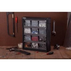 Husky 12-Compartment Small Parts Bin Organizer -Husky Tools Shop black husky modular tool storage systems 222171 31 1000
