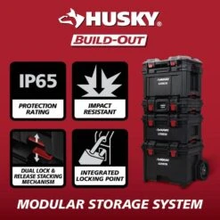 Husky Build-Out 22 In. Modular Tool Storage Large Tool Crate -Husky Tools Shop black husky modular tool storage systems 22841 44 1000