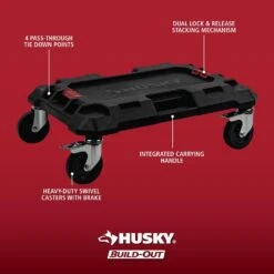 Husky Build-Out 23 In. W Modular Tool Storage Polymer Multipurpose Dolly -Husky Tools Shop black husky modular tool storage systems hky22850 1f 1000