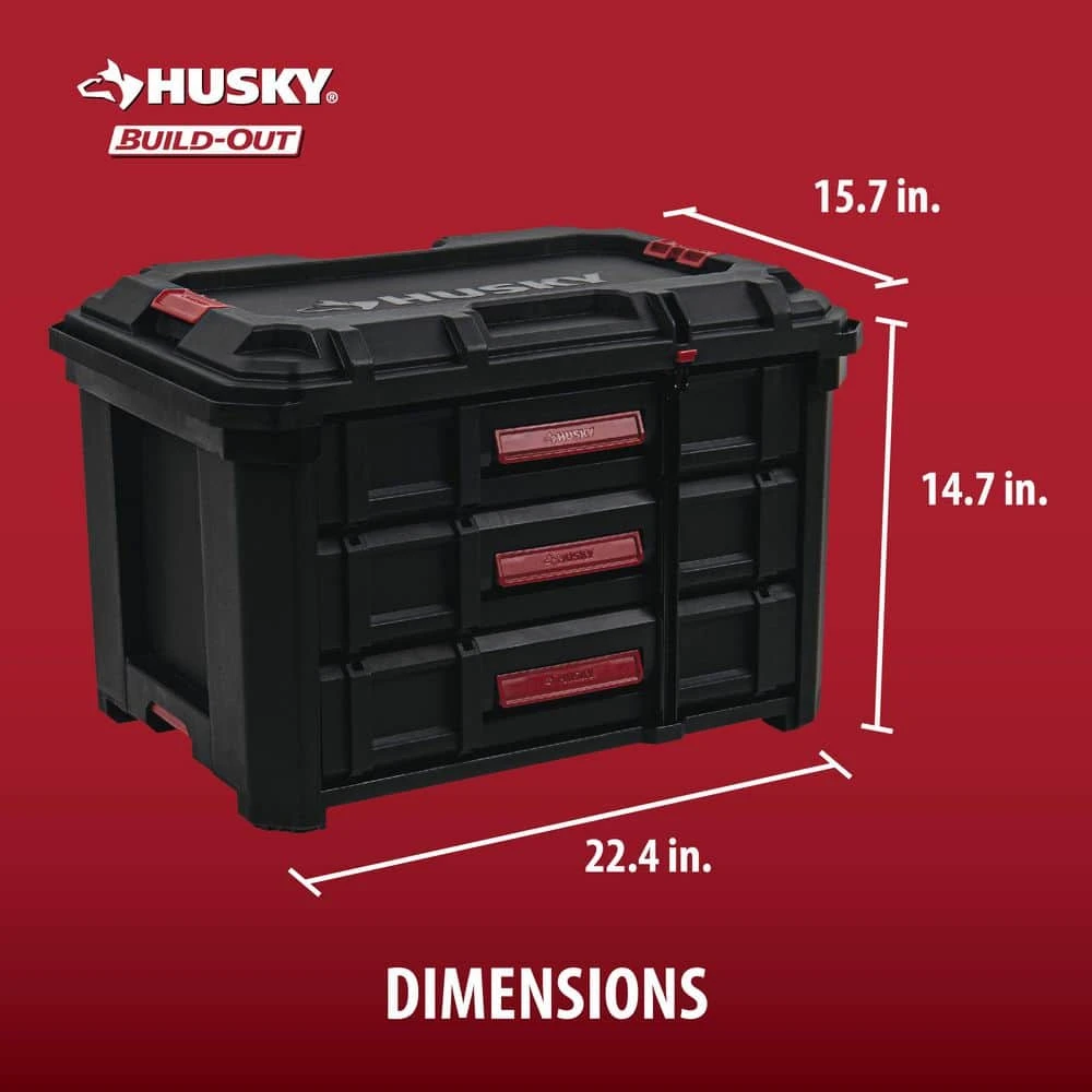 Husky Build-Out 22 In. 3-Drawer Tool Box 8 Husky Build-Out 22 In. 3-Drawer Tool Box - Image 6