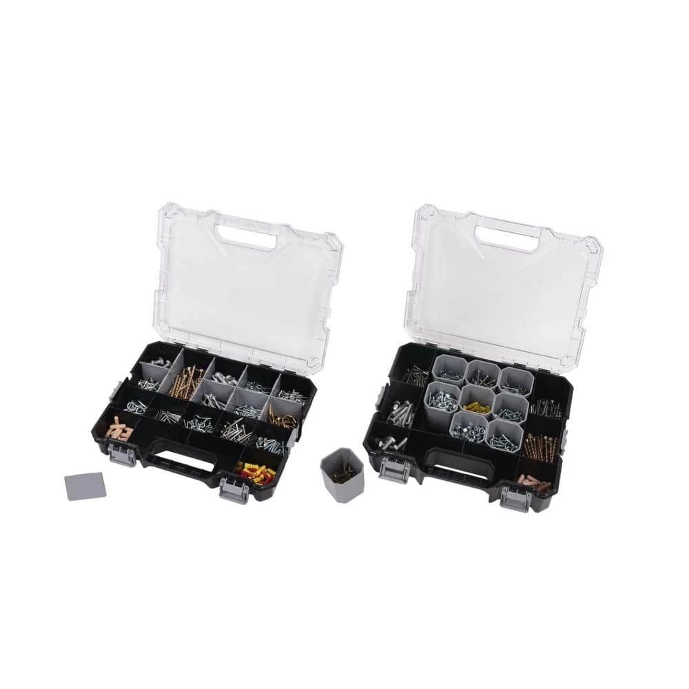 Husky 36-Compartment Hand Tool Box Interlocking Small Parts Organizer In Black (2-Pack) 4 Husky 36-Compartment Hand Tool Box Interlocking Small Parts Organizer In Black (2-Pack) - Image 2