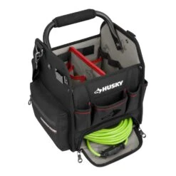 Husky 10 In. Tool Tote With Integrated Parts Bin Zone -Husky Tools Shop black husky tool bags 526 316 1d 1000