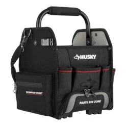 Husky 10 In. Tool Tote With Integrated Parts Bin Zone -Husky Tools Shop black husky tool bags 526 316 40 1000