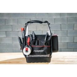 Husky Heavy Duty 10 In. PRO Tool Tote -Husky Tools Shop black husky tool bags h 010 1f 1000