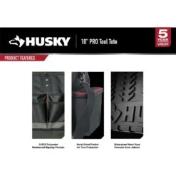 Husky Heavy Duty 10 In. PRO Tool Tote -Husky Tools Shop black husky tool bags h 010 76 1000