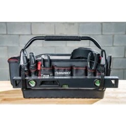 Husky Heavy-Duty 20 In. PRO All-Trade Tool Tote -Husky Tools Shop black husky tool bags h 2220 1f 1000