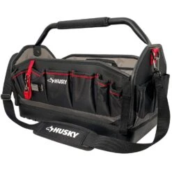 Husky Heavy-Duty 20 In. PRO All-Trade Tool Tote -Husky Tools Shop black husky tool bags h 2220 c3 1000