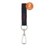 Husky 24 In. Heavy-Duty Hanging Carabiner Strap Zinc-Plated Steel With Quick-Release Hook And Loop Fastening In Black (2-Pack)