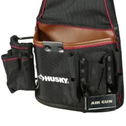 Husky 2-Pocket Small Framer Tool Pouch With Leather -Husky Tools Shop black husky tool belts gp 46667n14 40 1000