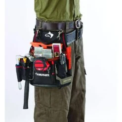 Husky 2-Pocket Small Framer Tool Pouch With Leather -Husky Tools Shop black husky tool belts gp 46667n14 77 1000