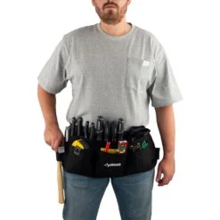 Husky 24 In. 13-Pocket Black Canvas Tool Work Apron -Husky Tools Shop black husky tool belts hd00121 th 31 1000
